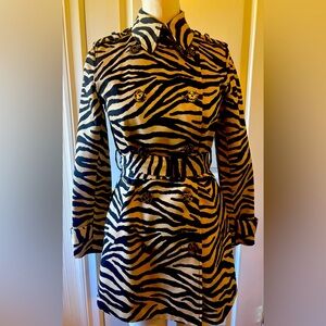 Lauren Ralph Lauren Zebra Print Trench Coat - Black and Tan